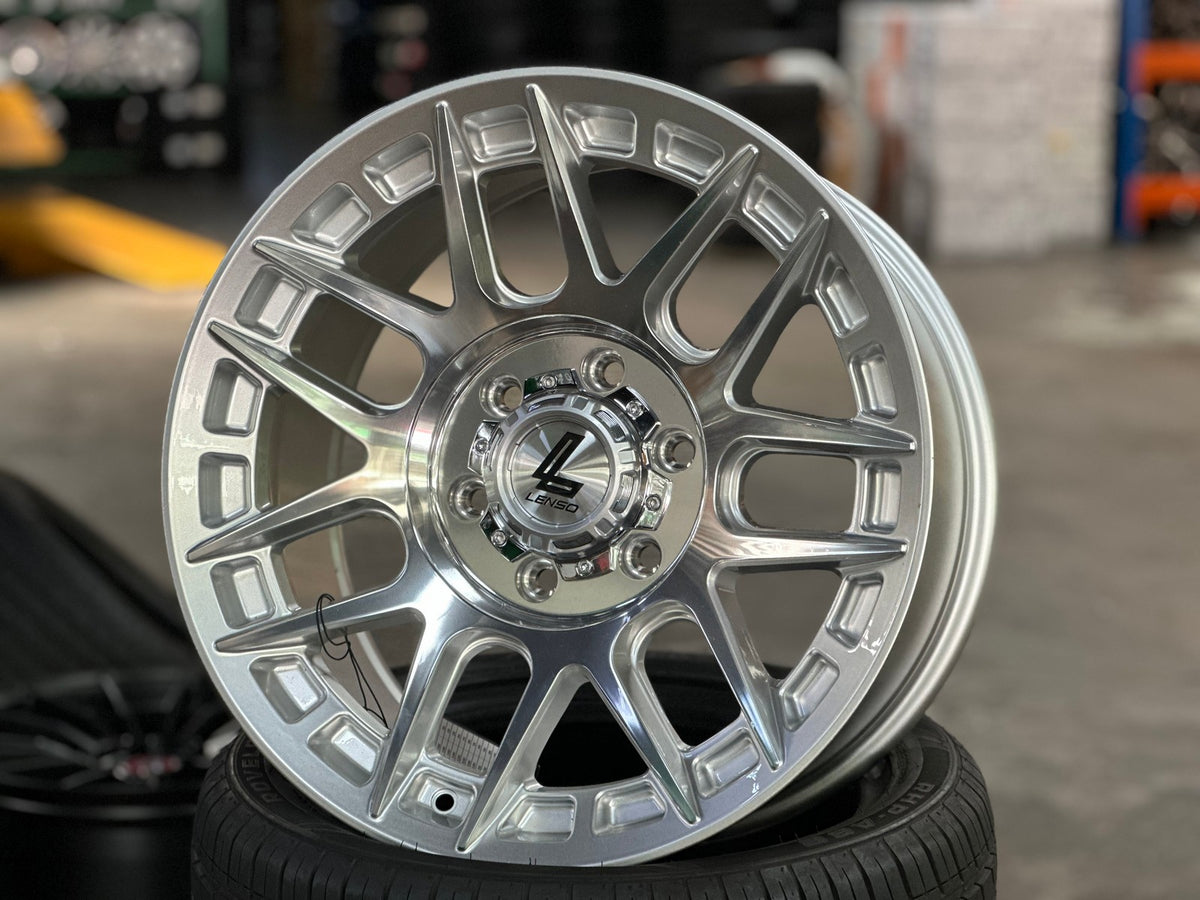 New 18X9 ET18 Lenso M1GRim (4 wheel) Gloss Silver 6X139.7
