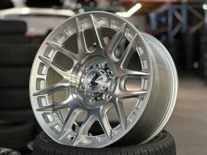 New 18X9 ET18 Lenso M1GRim (4 wheel) Gloss Silver 6X139.7