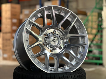 New 18X9 ET18 Lenso M1GRim (4 wheel) Gloss Silver 6X139.7