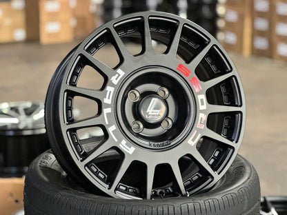 New 16X7 ET40 Lenso M1K Rim (4 wheel) Matt Black 4X100