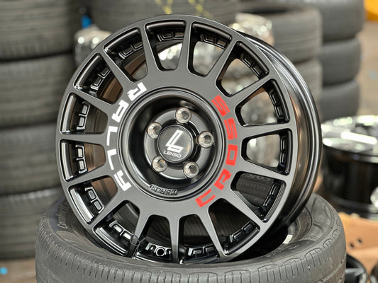 New 16X7 ET40 Lenso M1K Rim (4 wheel) Matt Black 5X100