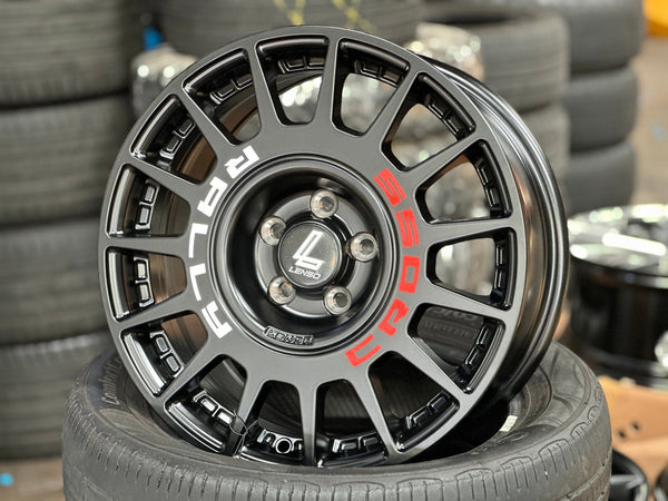 New 16X7 ET40 Lenso M1K Rim (4 wheel) Matt Black 5X100
