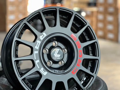 New 16X7 ET40 Lenso M1K Rim (4 wheel) Matt Black 5X100