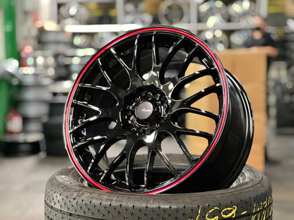 New 16X7 ET40 Advanti M8501 Rim (4 wheel) Gloss Black 5X114.3