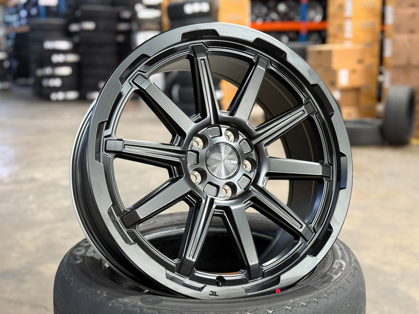 New 18X8 ET35 Enkei Adventurer Rim (4 wheel) Matt Black 5X108