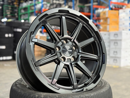New 18X8 ET35 Enkei Adventurer Rim (4 wheel) Matt Black 5X114.3
