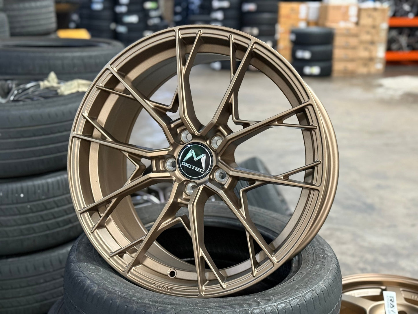 New 19X8.5 ET43 Motec MCR7 Rim (4 wheel) Matt Bronze 5X112
