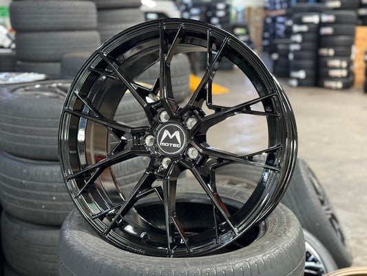 New 19X8.5 ET43 Motec MCR7 Rim (4 wheel) Gloss Black 5X112