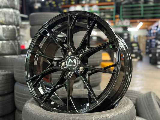 New 19X8.5 ET43 Motec MCR7 Rim (4 wheel) Gloss Black 5X112