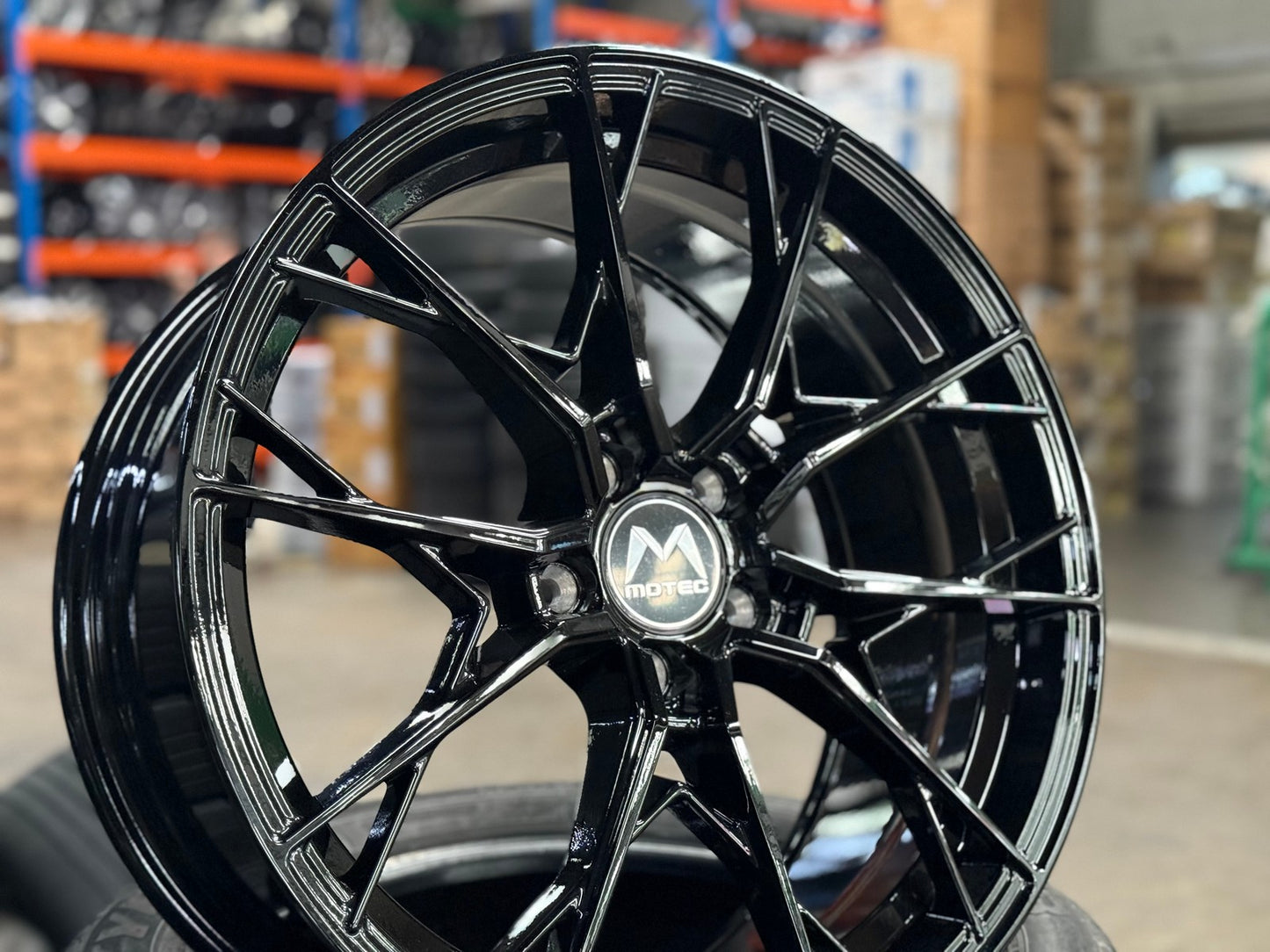 New 19X8.5 ET43 Motec MCR7 Rim (4 wheel) Gloss Black 5X112