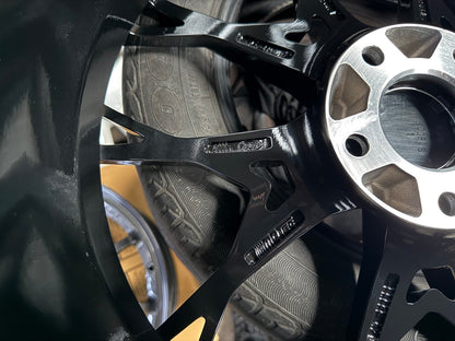 New 19X8.5 ET43 Motec MCR7 Rim (4 wheel) Gloss Black 5X112