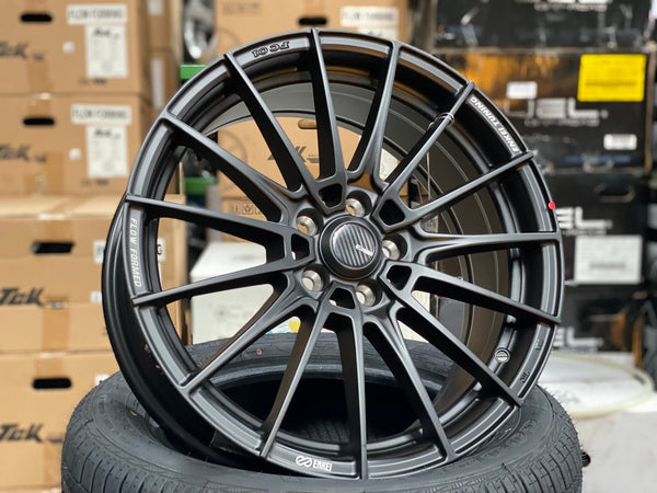 New 17X7.5 ET45 Enkei FC01 Rim (4 wheel) Matt Black 5X100