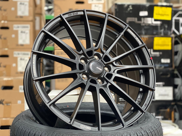 New 17X7.5 ET45 Enkei FC01 Rim (4 wheel) Matt Black 5X100