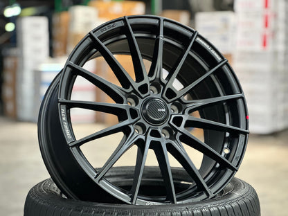 New 17X7.5 ET45 Enkei FC01 Rim (4 wheel) Matt Black 5X114.3