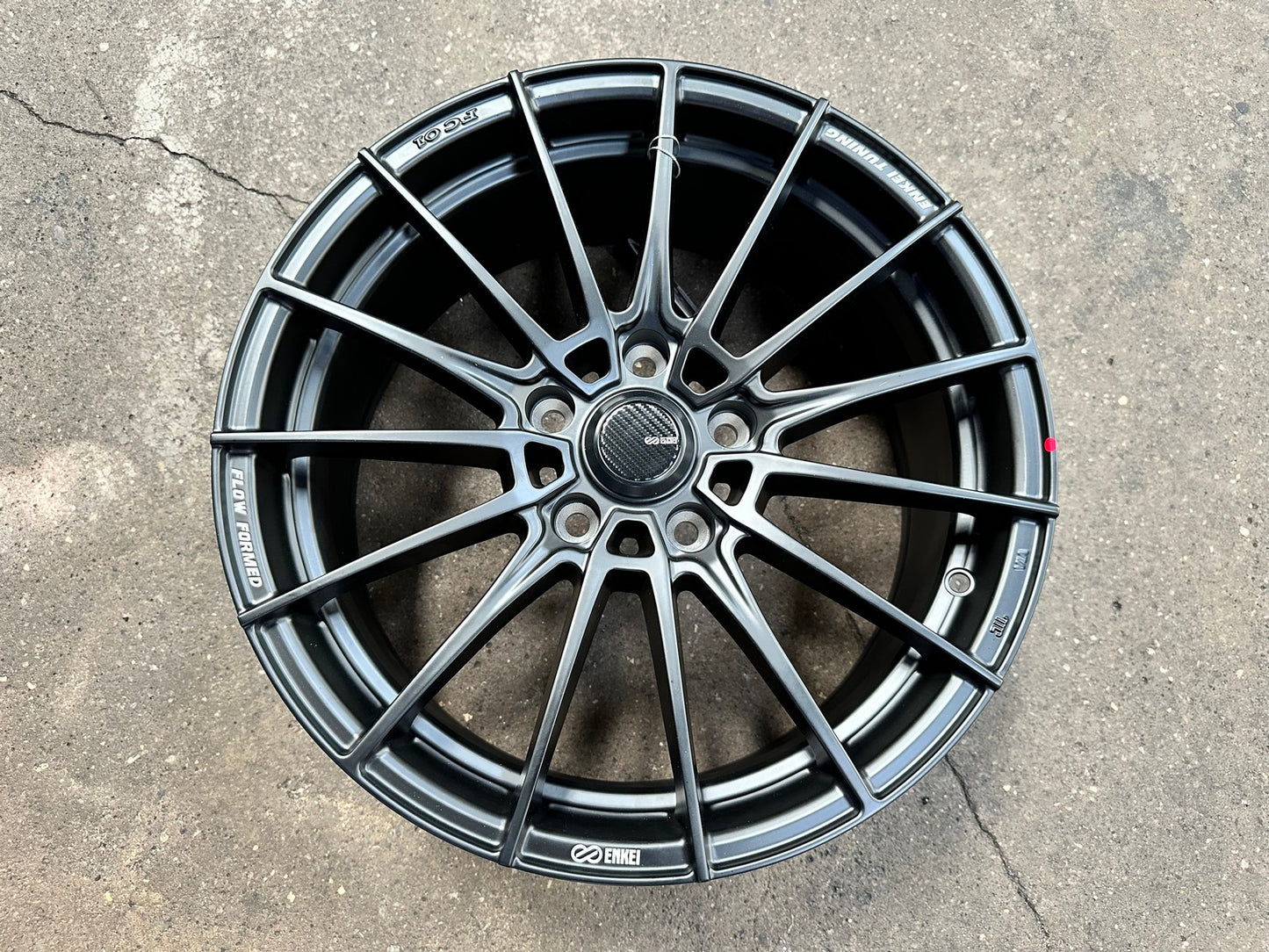 New 17X7.5 ET45 Enkei FC01 Rim (4 wheel) Matt Black 5X114.3