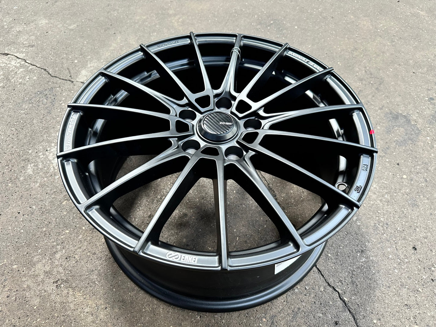 New 17X7.5 ET45 Enkei FC01 Rim (4 wheel) Matt Black 5X114.3