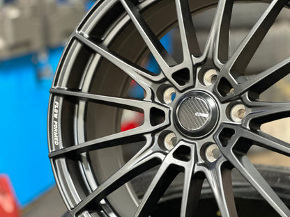 New 17X7.5 ET45 Enkei FC01 Rim (4 wheel) Matt Black 5X114.3