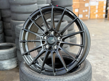 New 18X8 ET45 Enkei FC01 Rim (4 wheel) Matt Black 5X112