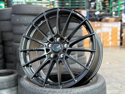 New 18X8 ET45 Enkei FC01 Rim (4 wheel) Matt Black 5X112