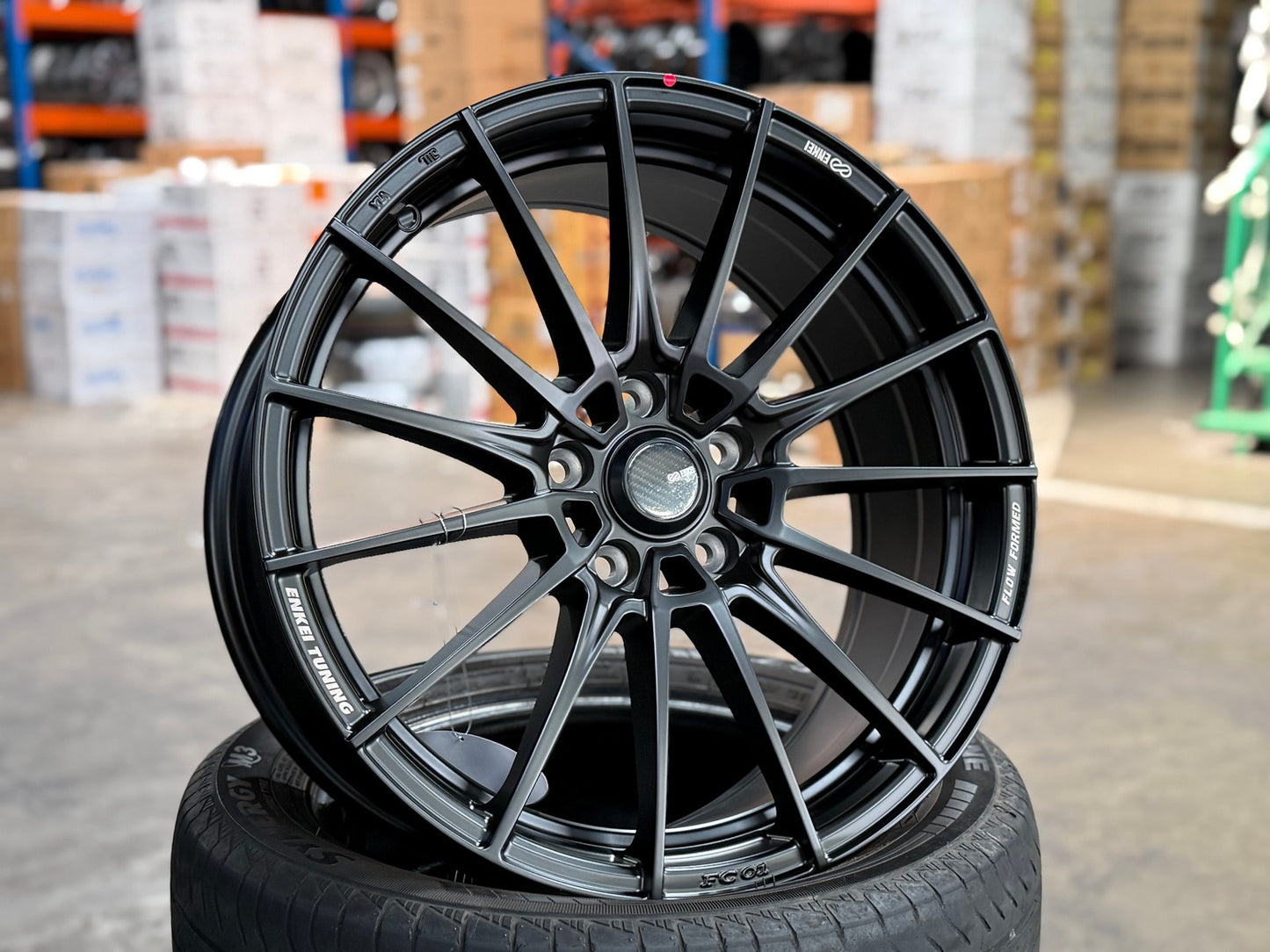 New 18X8 ET45 Enkei FC01 Rim (4 wheel) Matt Black 5X112