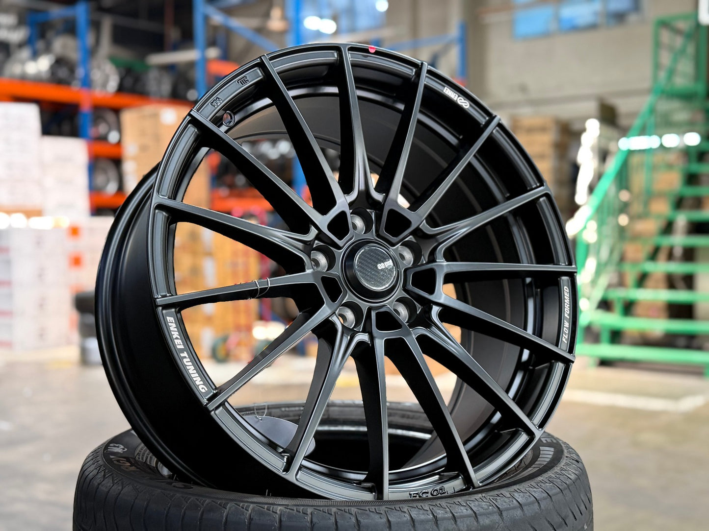 New 18X8 ET45 Enkei FC01 Rim (4 wheel) Matt Black 5X112