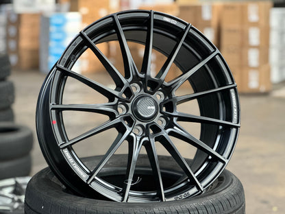 New 18X8 ET45 Enkei FC01 Rim (4 wheel) Matt Black 5X114.3
