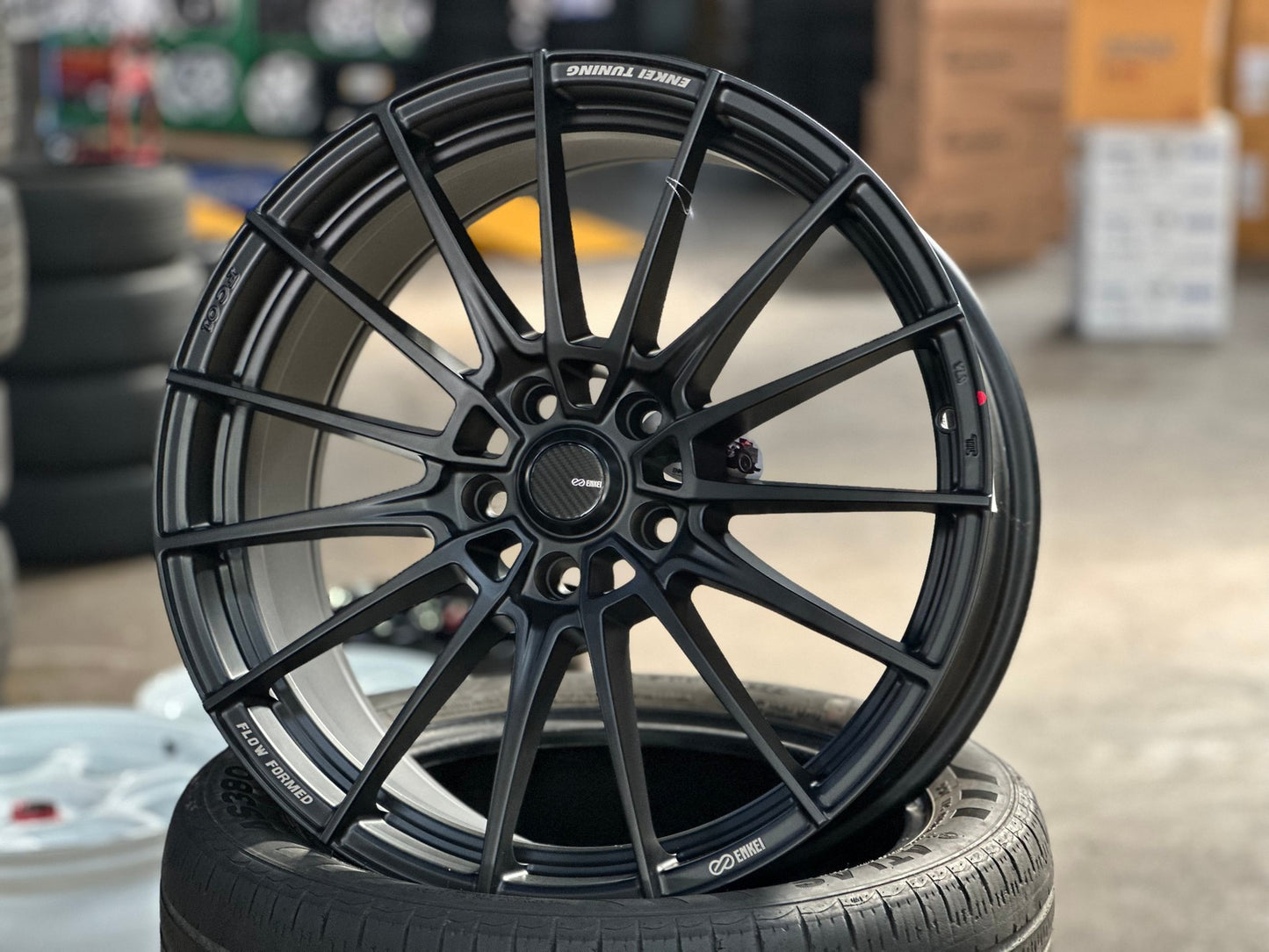 New 19X8.5 ET43 Enkei FC01 Rim (4 wheel) Matt Black 5X114.3