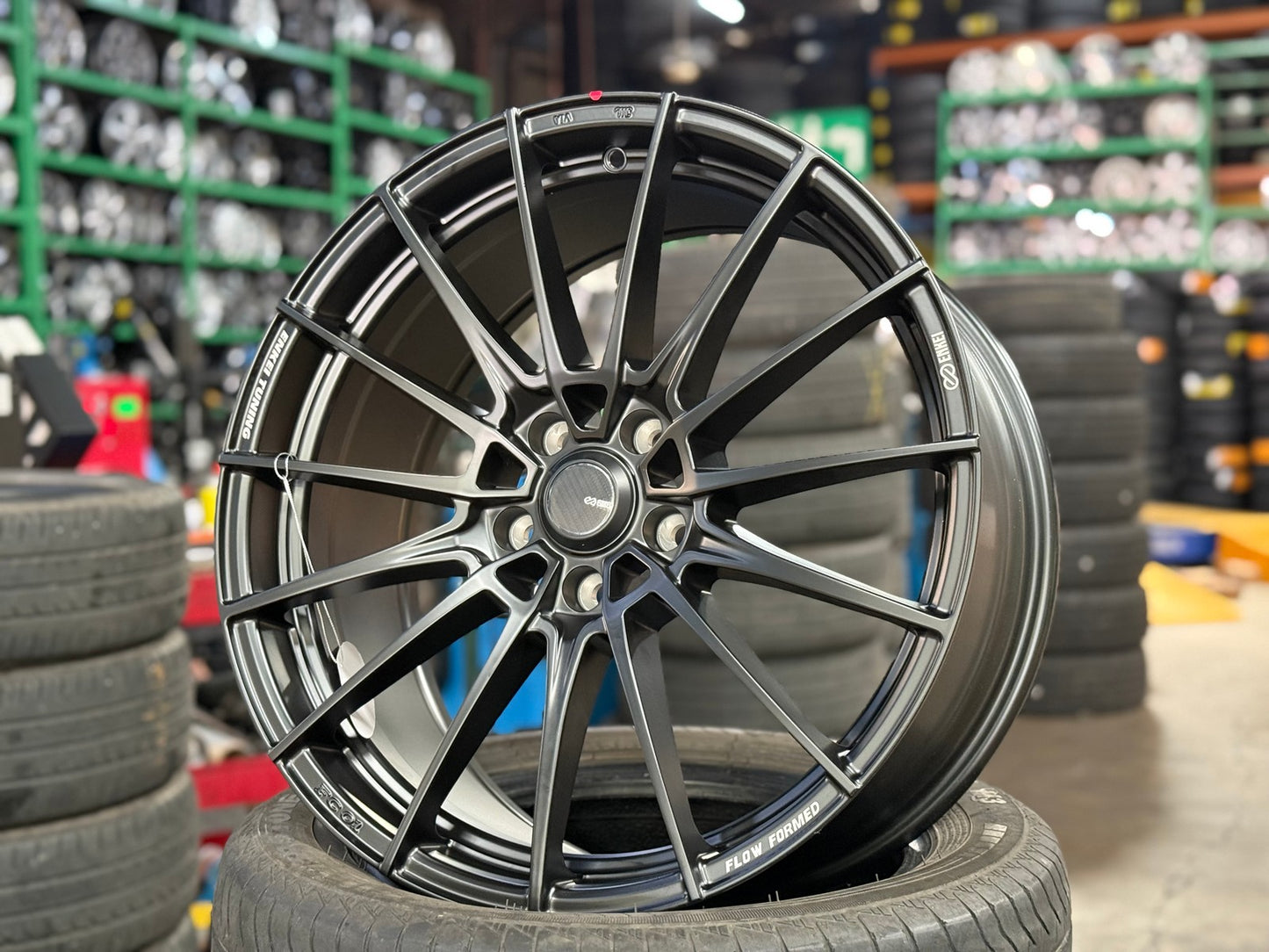 New 19X8.5 ET45 Enkei FC01 Rim (4 wheel) Matt Black 5X112