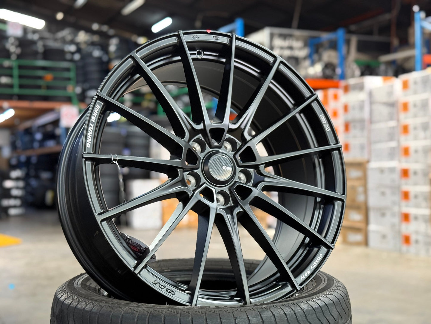 New 19X8.5 ET45 Enkei FC01 Rim (4 wheel) Matt Black 5X112