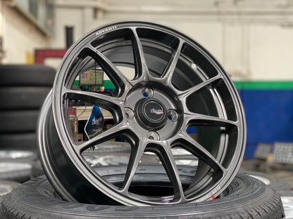 New 15X6.5 ET42 Advanti Aria Rim (4 wheel) Gloss Gunmetal 4X100