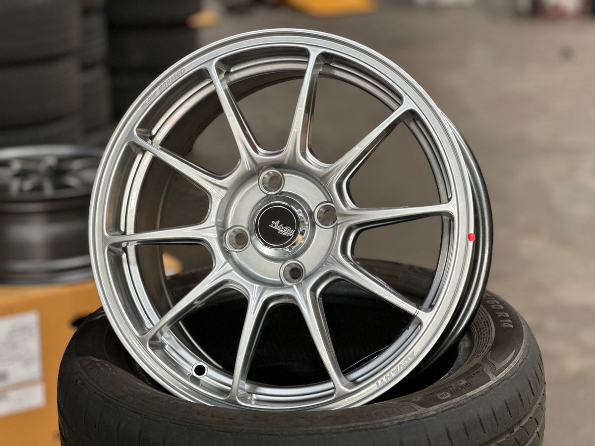 New 15X6.5 ET42 Advanti Aria Rim (4 wheel) Gloss Silver 4X100