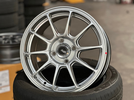 New 15X6.5 ET42 Advanti Aria Rim (4 wheel) Gloss Silver 4X100