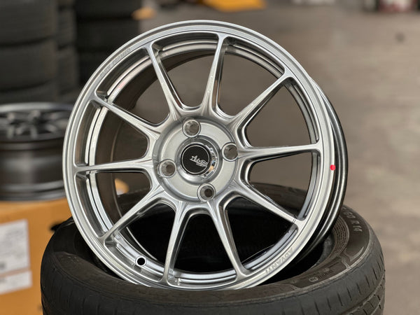 New 15X6.5 ET42 Advanti Aria Rim (4 wheel) Gloss Silver 4X100