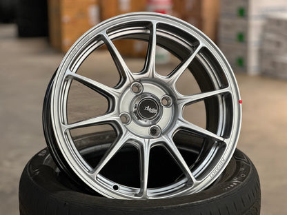 New 15X6.5 ET42 Advanti Aria Rim (4 wheel) Gloss Silver 4X100