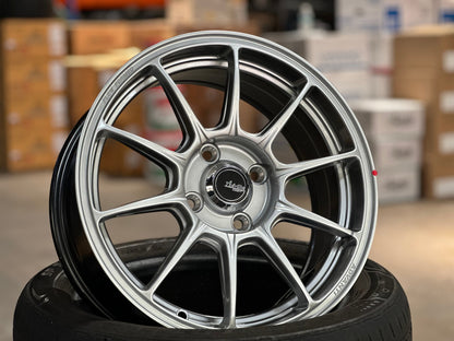 New 15X6.5 ET42 Advanti Aria Rim (4 wheel) Gloss Silver 4X100