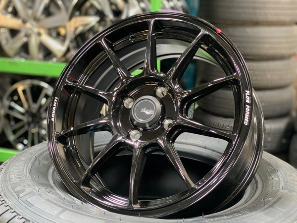 New 15X6.5 ET42 Advanti Aria Rim (4 wheel) Gloss Black 4X100
