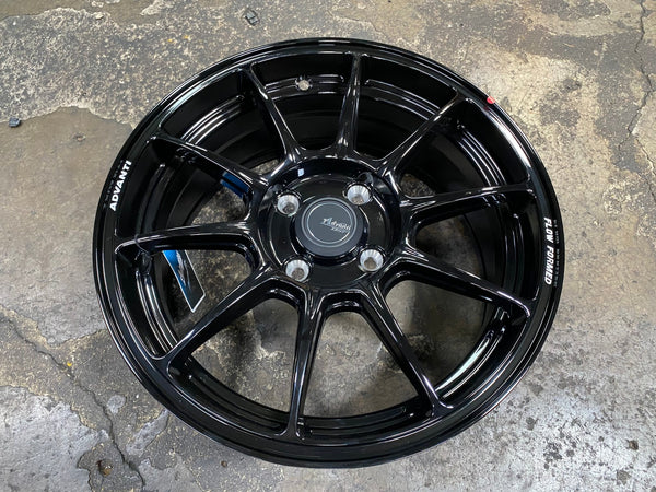 New 15X6.5 ET42 Advanti Aria Rim (4 wheel) Gloss Black 4X100