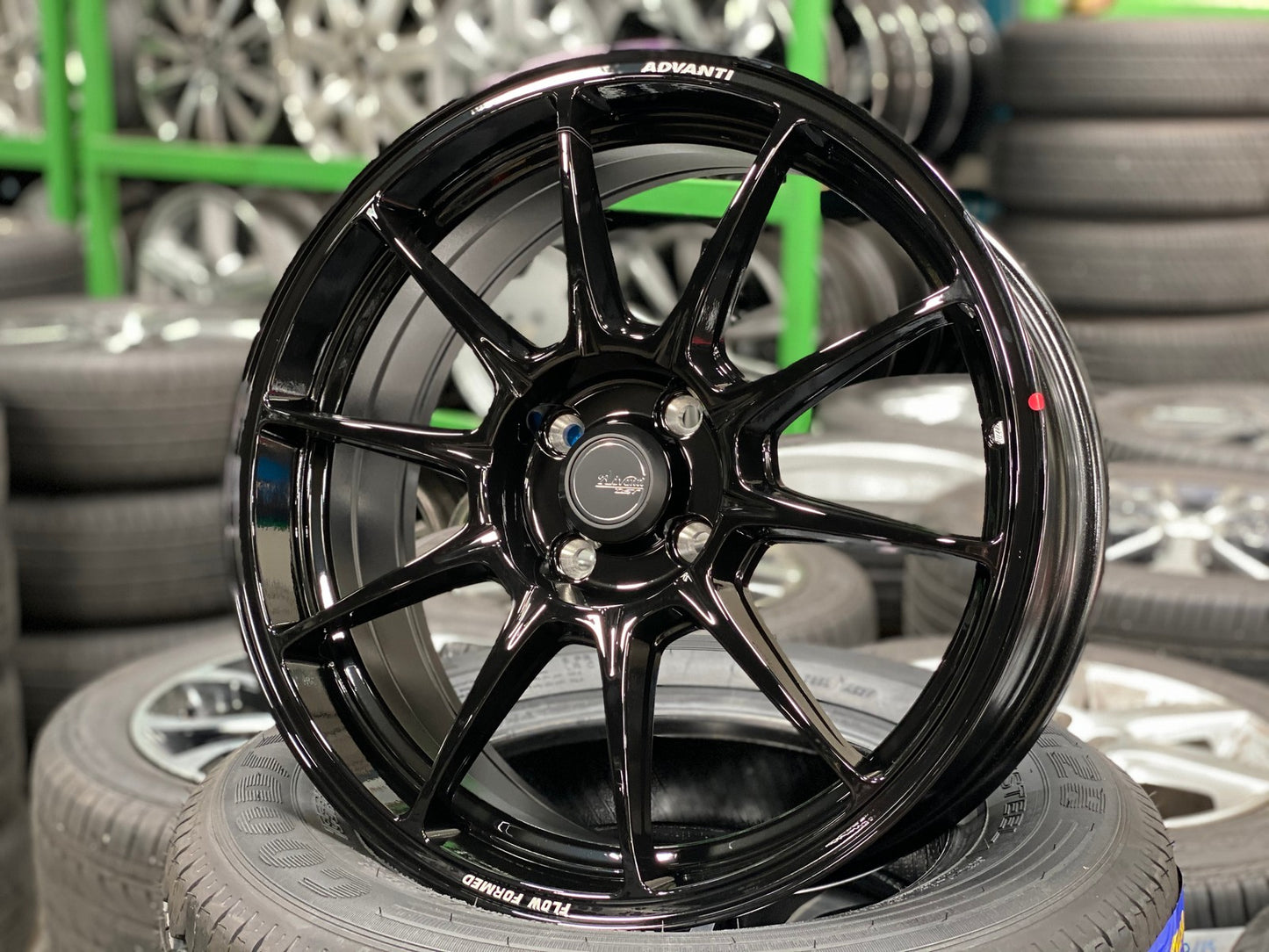New 17X7 ET40 Advanti Aria Rim (4 wheel) Gloss Black 4X100
