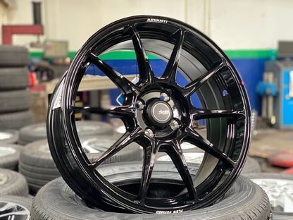 New 17X7 ET40 Advanti Aria Rim (4 wheel) Gloss Black 4X100