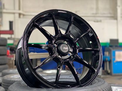 New 17X7 ET40 Advanti Aria Rim (4 wheel) Gloss Black 4X100