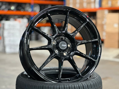 New 17X8 ET35 Advanti Aria Rim (4 wheel) Gloss Black 5X100