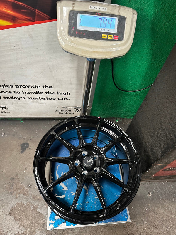 New 17X8 ET35 Advanti Aria Rim (4 wheel) Gloss Black 5X100