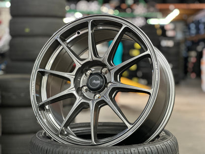 New 17X8 ET35 Advanti Aria Rim (4 wheel) Gloss Gunmetal 5X100