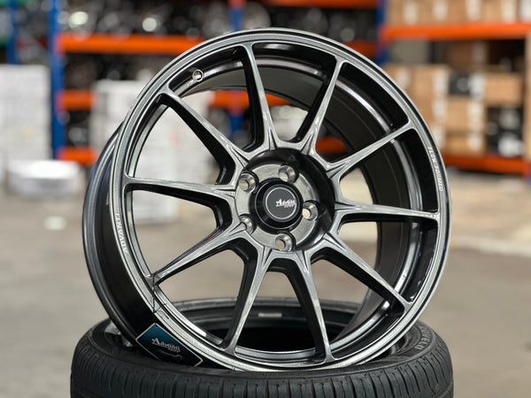 New 17X8 ET35 Advanti Aria Rim (4 wheel) Gloss Gunmetal 5X100