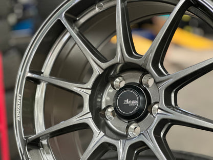New 17X8 ET35 Advanti Aria Rim (4 wheel) Gloss Gunmetal 5X100