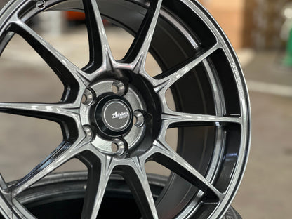 New 17X8 ET35 Advanti Aria Rim (4 wheel) Gloss Gunmetal 5X100