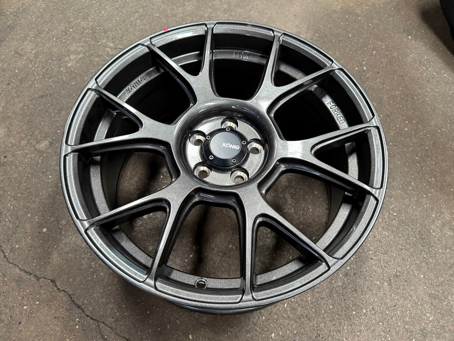 New 17X8 ET40 Konig Ampliform Rim (4 wheel) Gloss Gunmetal 5X100