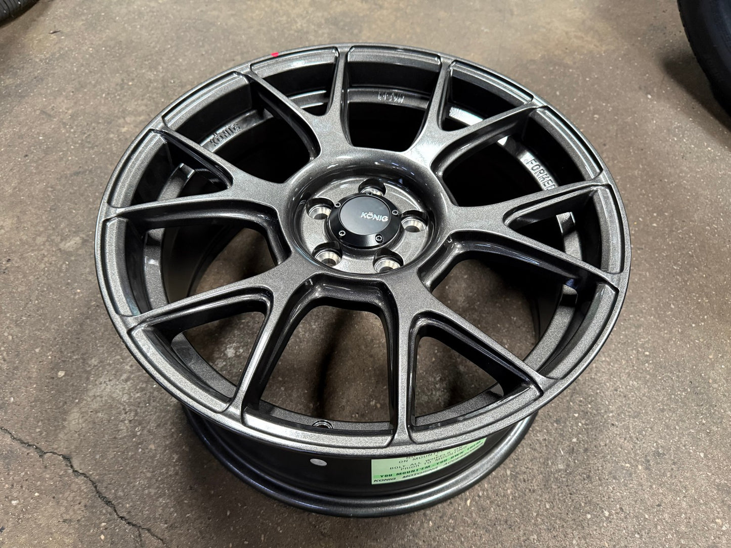 New 17X8 ET40 Konig Ampliform Rim (4 wheel) Gloss Gunmetal 5X100