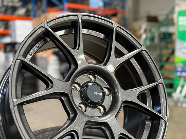 New 17X8 ET40 Konig Ampliform Rim (4 wheel) Gloss Gunmetal 5X100