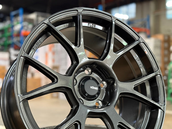 New 18X9.5 ET35 Konig Ampliform Rim (4 wheel) Gloss Gunmetal 5X120